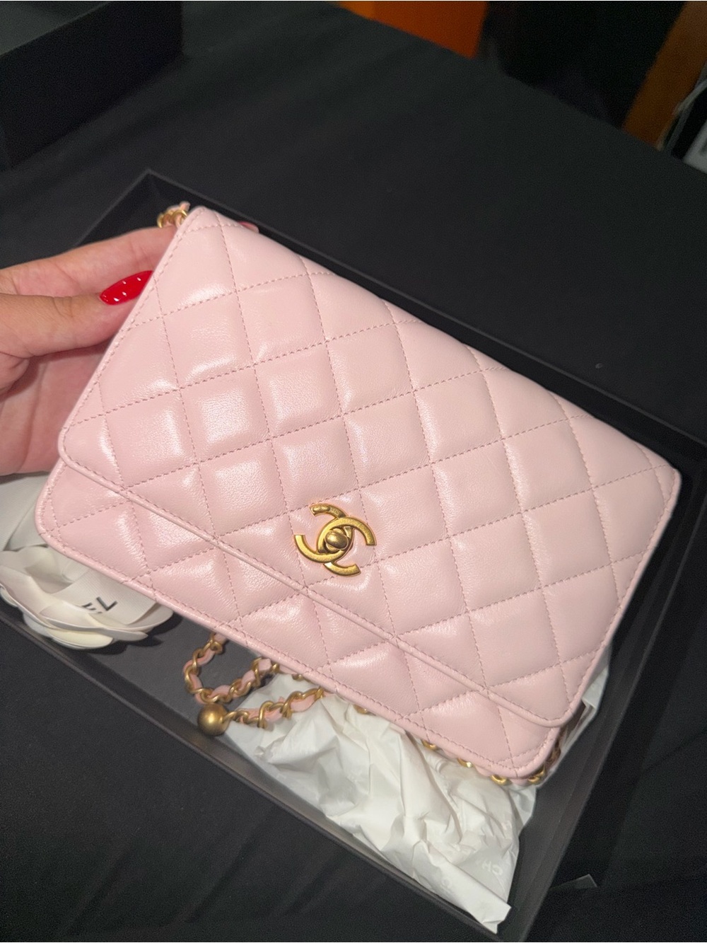 CHANEL Pink Quilted Leather Crossbody Bag Gold CC. - Picture 1 of 8
